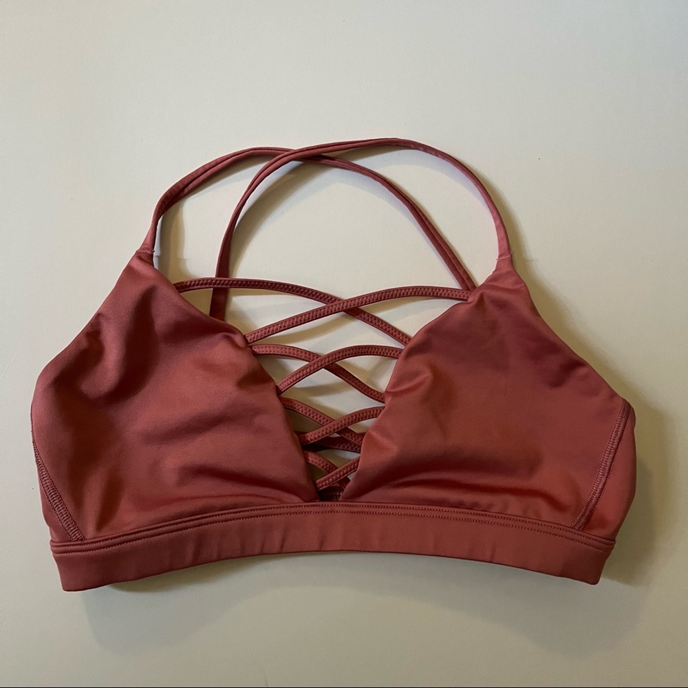 VSX S Rose Pink Straps Sports Yoga Bra EUC